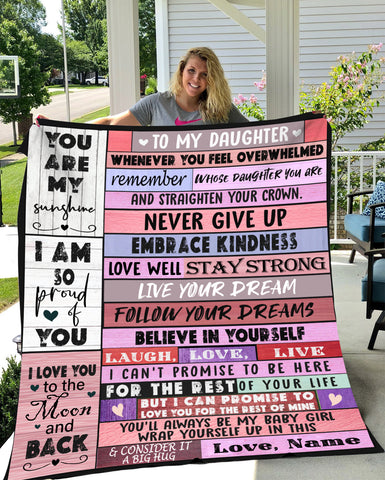 Image of Personalized To My Daughter Blanket, Custom Name Blanket, Daughter Blanket, Message Blanket, Birthday Gift Blanket, Gift For Daughter