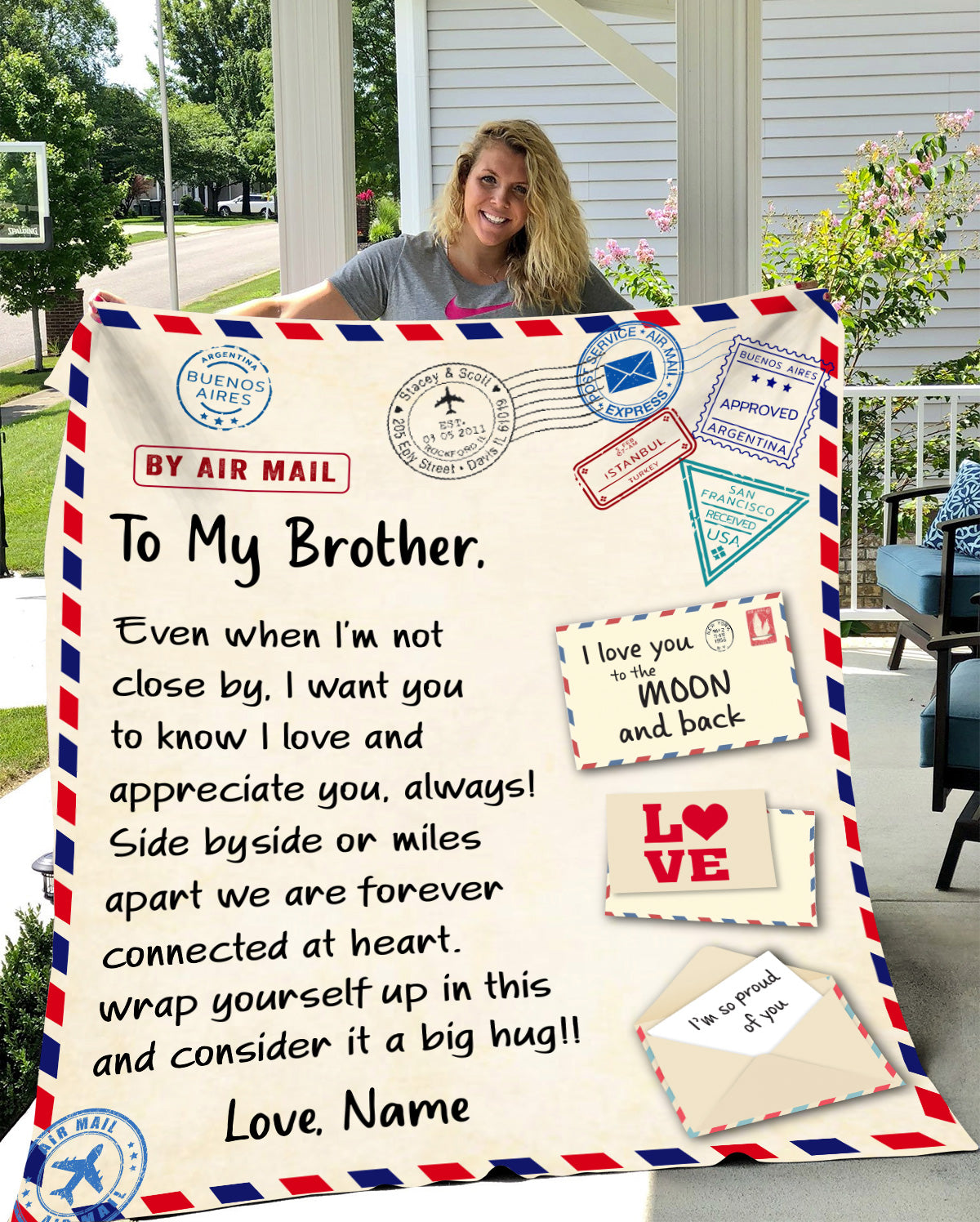 Personalized Letter To My Brother Blanket, Custom Brother Blanket, Letter Blanket, Message Blanket, Birthday Gift Blanket for Sibling