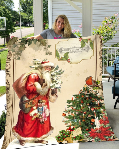Image of Personalized Christmas Santa Blanket, Santa Blanket, Personalized Blanket, Christmas Blanket, Sherpa Blanket, Fleece Blanket, Christmas Gift