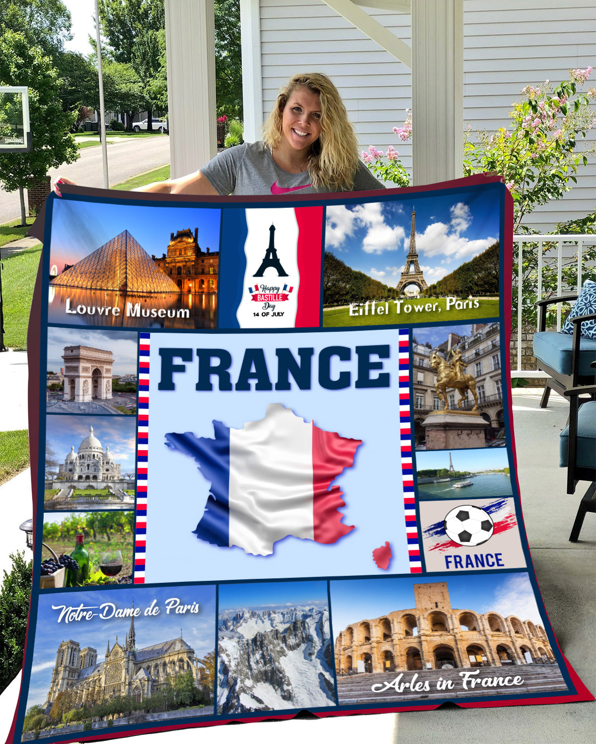 Personalized FRANCE Custom Blanket, Minky Blanket, Fleece Blanket, Sherpa Blanket, Gift for Mom, for Her