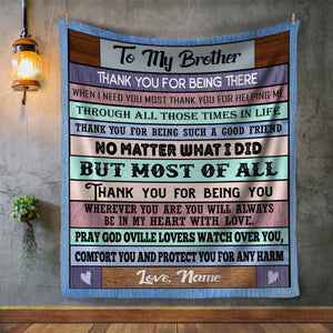 USA Printed Custom Blanket, To My Brother Blanket, Personalize Blanket, Message Blanket, Birthday Gift Blanket for Sibling