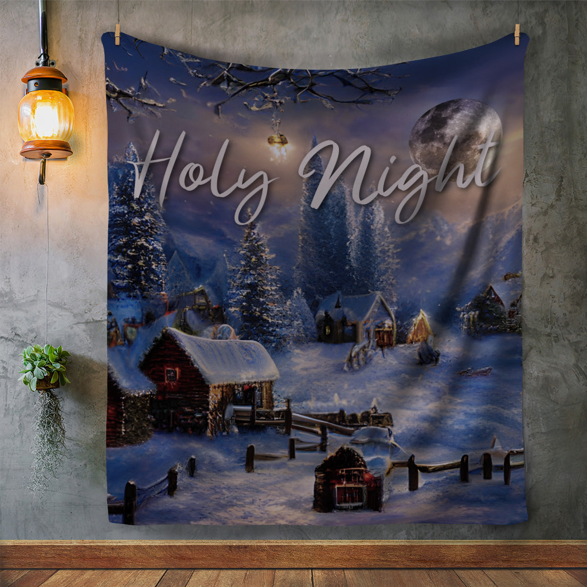 Personalized Holy Night Blanket, Personalized Blanket, Christmas Blanket, Sherpa Blanket, Fleece Blanket, Christmas Gift