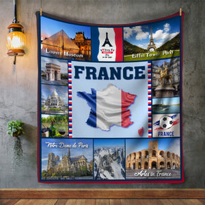 Personalized FRANCE Custom Blanket, Minky Blanket, Fleece Blanket, Sherpa Blanket, Gift for Mom, for Her