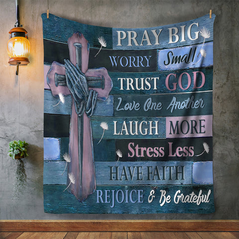 Image of USA Printed Custom Blanket, Lords Prayer Blanket, Trust God Blanket, Personalize Blanket, Message Blanket