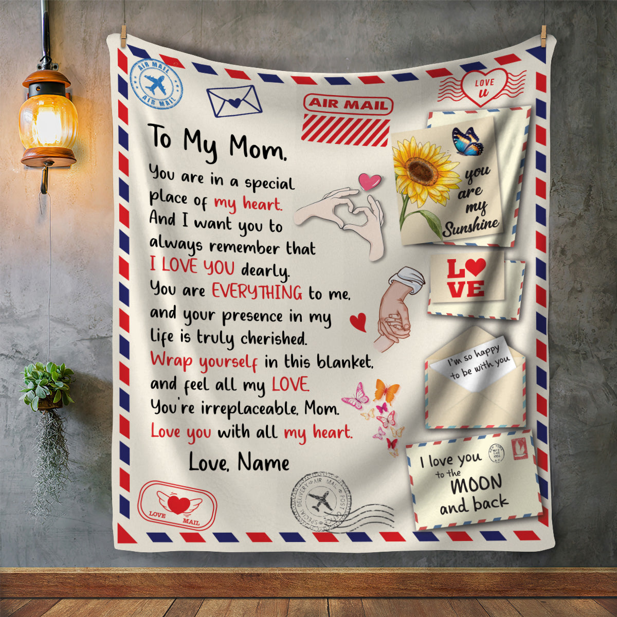 Personalized Letter To My Mom Blanket, Custom Mom Blanket, Message Blanket, Mother Blanket, Gift for Mom, Gift from Daughter, Mother's Day Gift