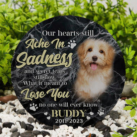 Personalized Pet Memorial Stone With Photo, Our Hearts Still Ache In Sadness Dog Cat Stone, Pet Memorial Gifts, Pet Loss Gifts