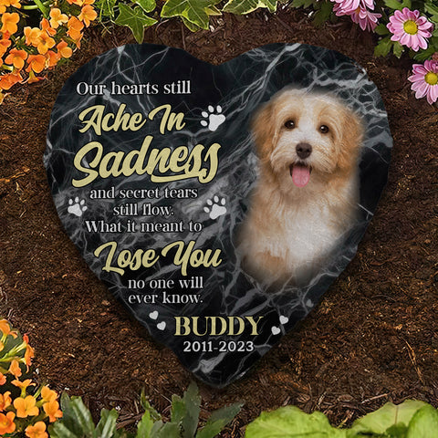 Image of Personalized Pet Memorial Stone With Photo, Our Hearts Still Ache In Sadness Dog Cat Stone, Pet Memorial Gifts, Pet Loss Gifts