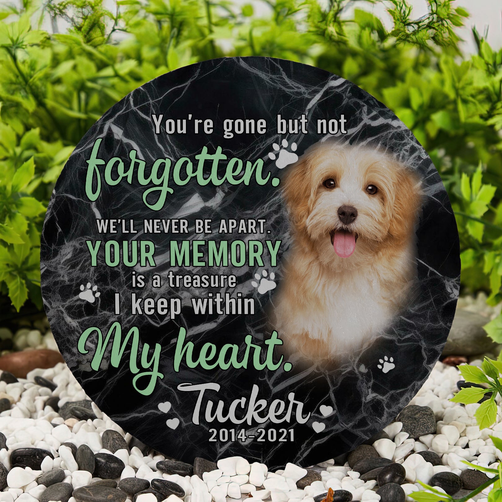 Personalized Pet Memorial Stone With Photo, "You're Gone But Not Forgotten" Dog Cat Grave Stone, Pet Headstone Custom Gifts
