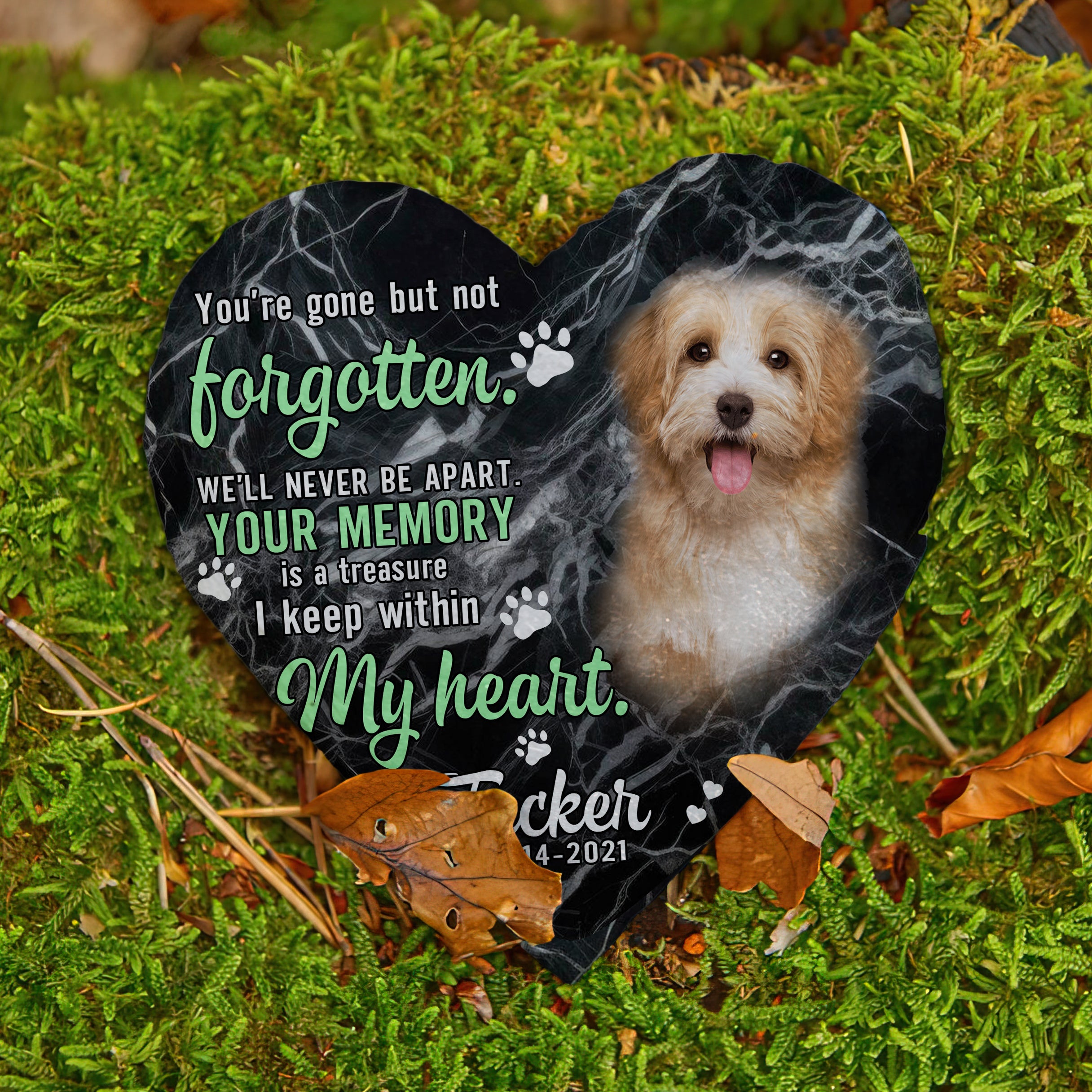 Personalized Pet Memorial Stone With Photo, "You're Gone But Not Forgotten" Dog Cat Grave Stone, Pet Headstone Custom Gifts