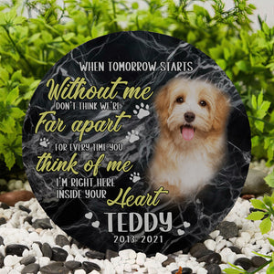 Personalized Pet Memorial Stone With Photo, "When Tomorrow Starts Without Me" Dog Cat Grave Stone, Pet Loss Gifts