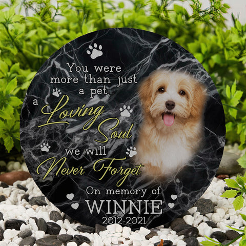 Image of Personalized Pet Memorial Stone With Photo, You Were More Than Just A Pet Dog Cat Stone, Pet Loss Gifts