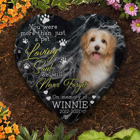 Image of Personalized Pet Memorial Stone With Photo, You Were More Than Just A Pet Dog Cat Stone, Pet Loss Gifts