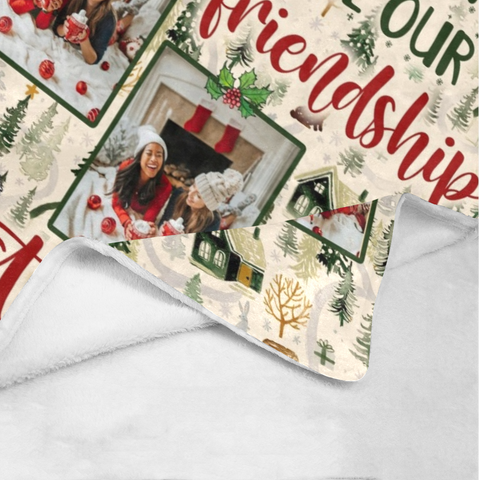 Image of Personalized Christmas Blanket, Custom Bestie Christmas Blanket, Message Blanket, Best Friend Christmas Blanket, Christmas Gift