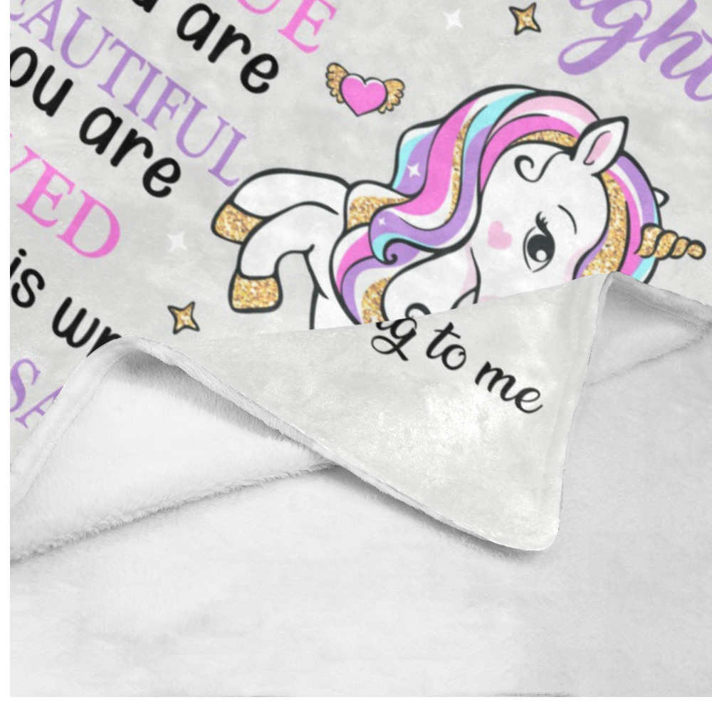 Personalized Unicorn Granddaughter Blanket, Custom Name Blanket, To My Granddaughter Blanket, Message Blanket, Granddaughter Gift