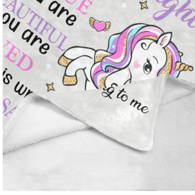 Personalized Unicorn Granddaughter Blanket, Custom Name Blanket, To My Granddaughter Blanket, Message Blanket, Granddaughter Gift