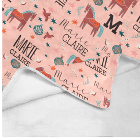 Personalized Christmas Horse Blanket, Custom Western Christmas Blanket, Cowboy Christmas Blanket, Horse Lover Blanket, Christmas Gift
