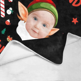 Personalized Birthday Blanket, Custom Baby Blanket, 2ND Elf Christmas Blanket, Baby Elf Blanket, Second Christmas Blanket, Christmas Gift