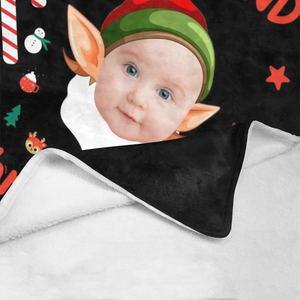 USA Printed Custom Blanket, 2ND Elf Christmas Blanket, Personalized Blanket, Christmas Baby Blanket, Baby Second Christmas Blanket, Toddler Xmas Gift Sherpa Blanket, Fleece Blanket