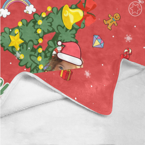 Image of USA Printed Custom Blanket, My 4th Christmas Blanket, Personalized Blanket, Custom Name And Photo Blanket, Baby Christmas Blanket, 4th Christmas Girl Blanket, Christmas Blanket, Girl Blanket, Baby Shower Gift, Sherpa Blanket, Fleece Blanket