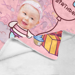 Personalized Birthday Blanket, Custom Baby Name Blanket, Happy Mermaid Birthday Blanket, Mermaid Baby Blanket, Baby blanket, Birthday gift