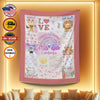 Personalized Birthday Baby Blanket, Custom Rainbow Girl Blanket, Safari Animals Baby Blanket, Baby Birthday Blanket, Birthday Gift