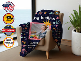 Personalized Besties Blanket, Custom Bestie Birthday Blanket, To My Bestie Blanket, Message Blanket, Best Friend Blanket, Birthday Gift