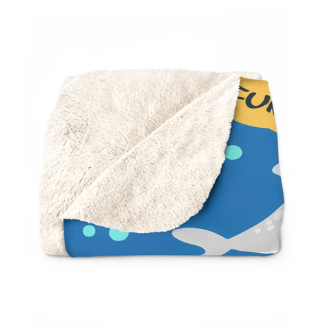 Image of USA Printed Custom Blanket, Colorful Doodle Sea Animals Blanket, Personalized Blanket, Ocean Animals Blanket, Ocean Boy Blanket, Boy Blanket, The Sea Nursery Blanket, Sea Animals Sherpa Blanket, Fleece Blanket