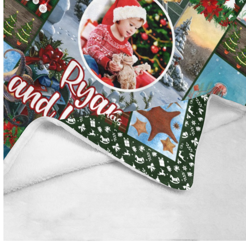 Personalized Christmas Blanket, Custom Baby Christmas Red Car And Wildlife Blanket, Christmas Camper Truck Blanket, Christmas Gift