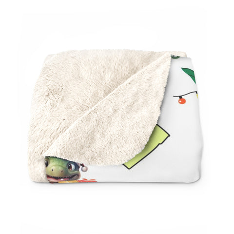 Image of Personalized Christmas Blanket, Custom Dinosaur Christmas Train Blanket, Christmas Dino Name Blanket, Christmas Baby Blanket, Christmas Gifts