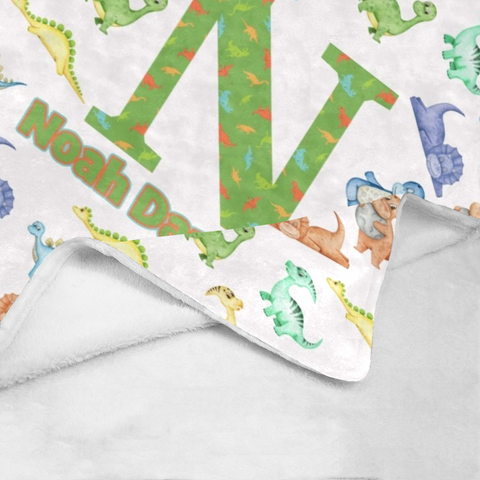 Image of USA Printed Custom Blanket, Dinosaur Baby Blanket, Personalized Blanket, Custom Dinosaur Blanket, Dinosaur Name Blanket, Boy Blanket, Custom Name Dino Blanket, Baby Dino Fleece Blanket, Baby Shower Gift, Christmas Gifts