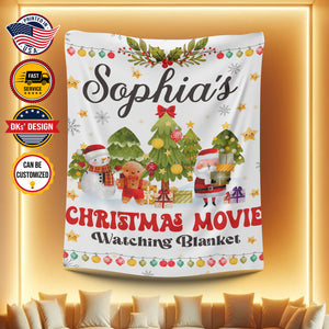 Personalized Christmas Blanket, Custom Baby Christmas Movie Watching Blanket, Baby Christmas Blanket, Baby Shower Gift