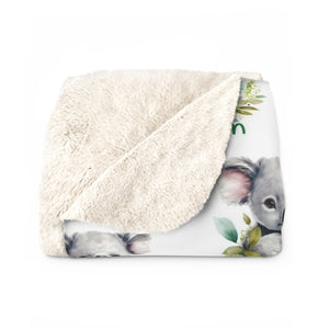 USA Printed Custom Blanket, Koala Bear Baby Blanket, Personalized Baby Blanket, Baby Koala Blanket, Custom Name Blanket, Boy Blanket, Koala Sherpa Blanket, Fleece Blanket, Baby Shower Gift