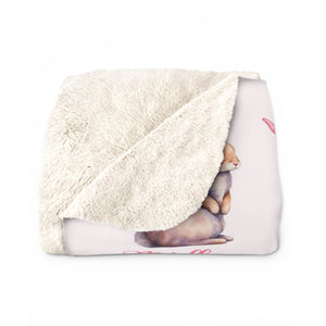 Personalized Baby Blanket, Custom Bunny Butterfly Baby Blanket, Rabbit Baby Blanket, Baby Girl Rabbit Blanket, Baby Shower Gift