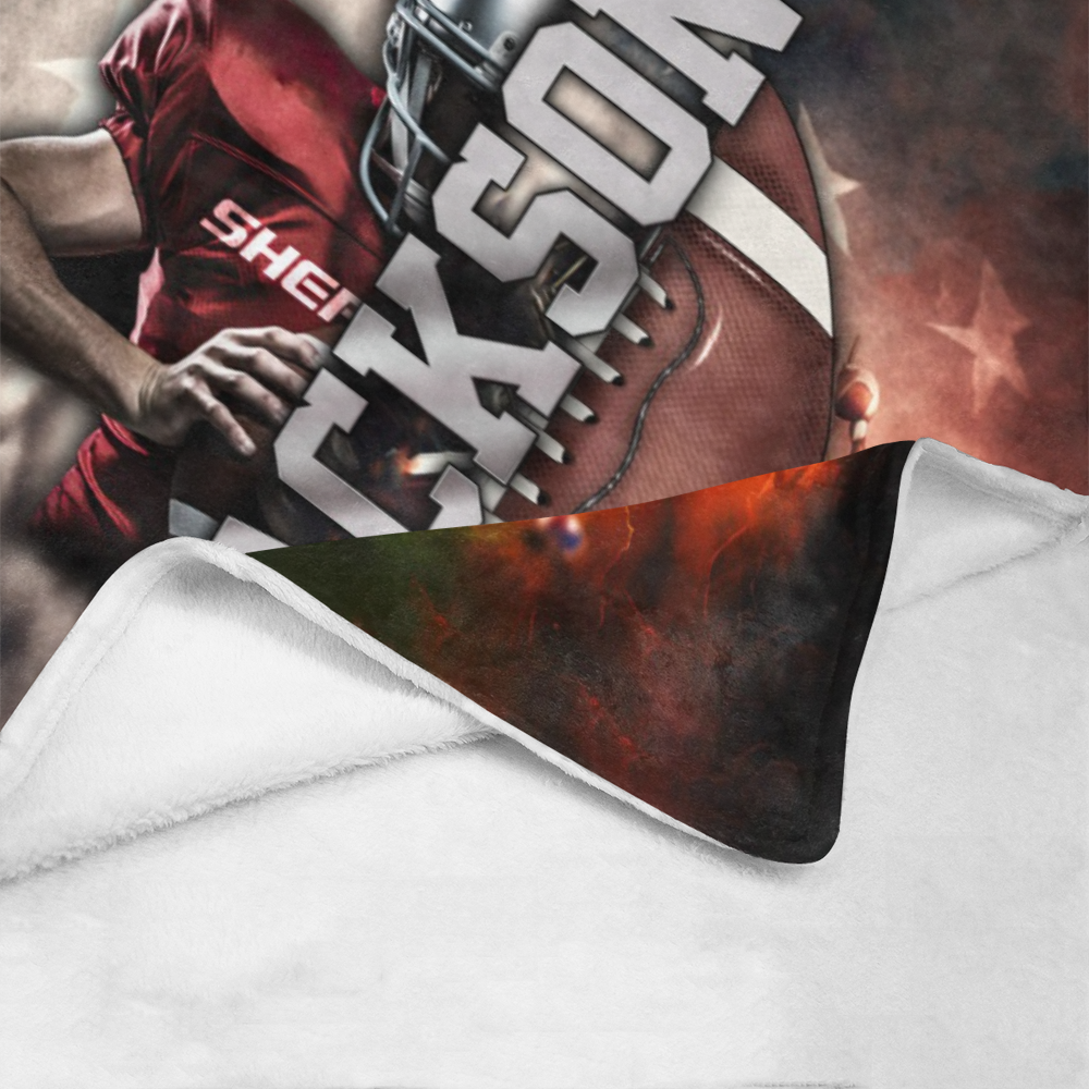 Personalized American Football Blanket, Custom Name Football Blanket, Football Coach Blanket, Sport Blanket, Football Player Blanket