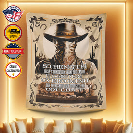 Personalized Cowboy Blanket, Custom Wild West Cowboy Blanket, Western Cowboy Blanket, Message Blanket, Cowboy Gift