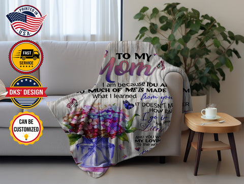 Image of USA Printed Custom Blanket, To My Mom Blanket, Personalize Blanket, Message Blanket, Custom Name Blanket, Mother Blanket, Family Throw Blanket, Blanket For Mom, Happy Mother Day Blanket, Gift For Mom, Gift For Her