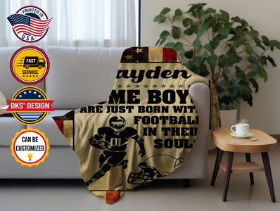Personalized Football Blanket, Custom Son American Football Blanket, To My Son Blanket, Football Lovers Blanket, Message Blanket, Sport Blanket