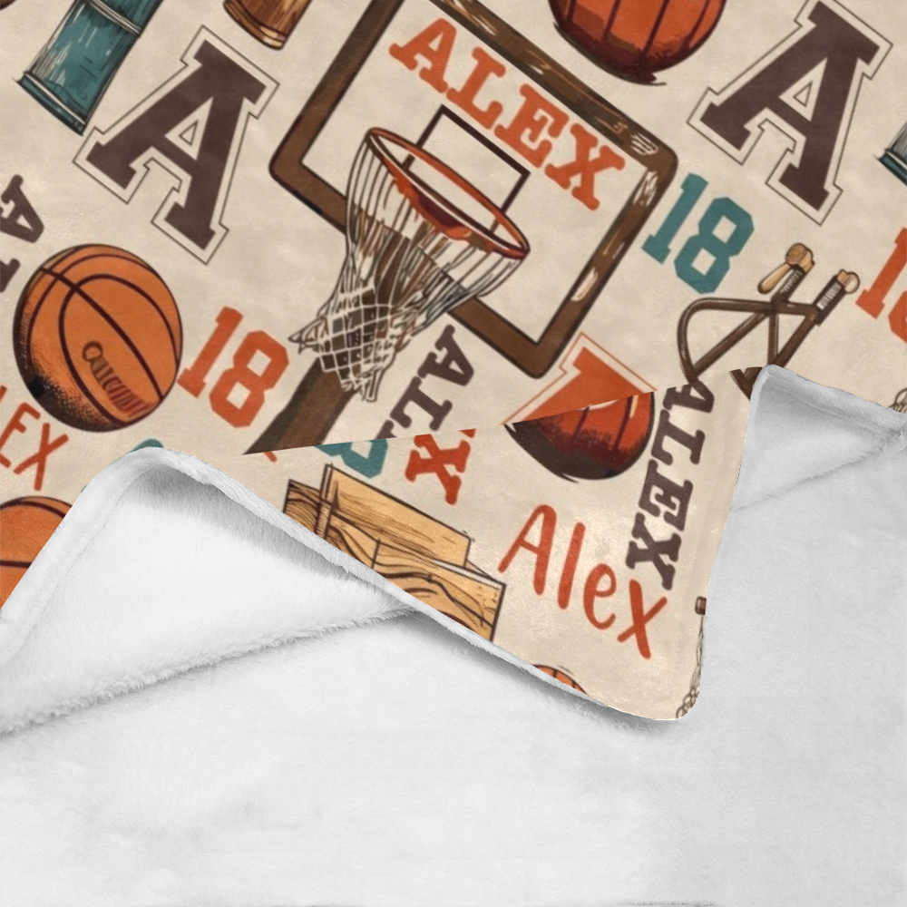 Personalized Sport Basketball Blanket, Custom Name Blanket, Basketball Blanket, Sport Blanket, Baby Basketball Blanket, Basketball Son Blanket