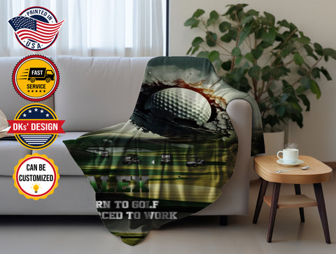 Image of USA Printed Custom Blanket, Sport Golf Blanket, Personalized Blanket, Golf Blanket, Golfing Blanket, Born To Golf Blanket, Boy Blanket, Goft Baby Blanket, Custom Name Blanket, Golf Lovers Sherpa Blanket, Fleece Blanket