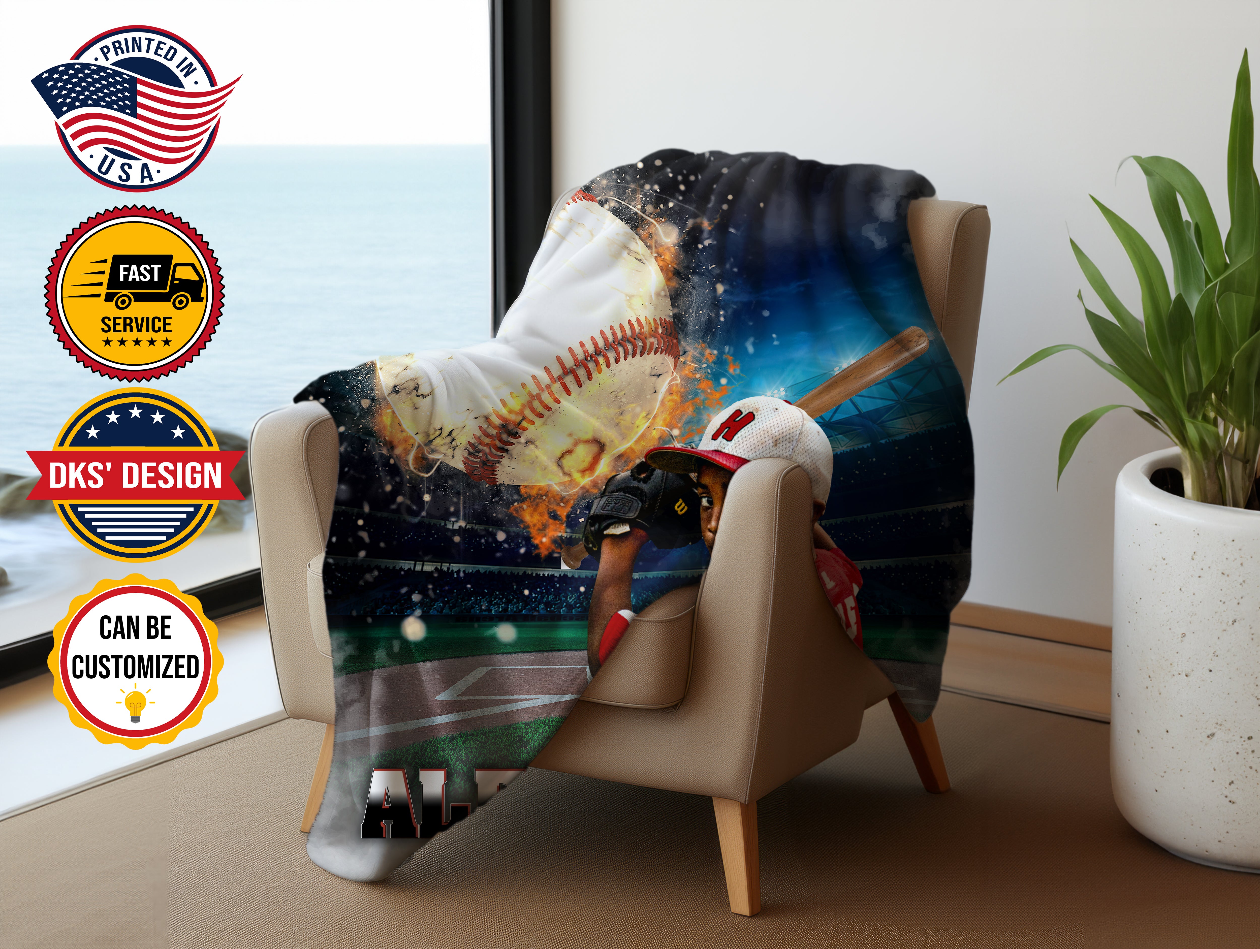 Personalized Baseball Blanket, Custom Baseball Son Blanket, Baseball Boys Blanket, Sport Blanket, Baseball Player Photo Blanket, Gift for Son