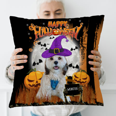 Image of Custom Dog Cat Halloween Pillow| TRUMP Style Pillow -Made Halloween Great Again Pillow, Decorative Pillow Case, Halloween Pillow Cover