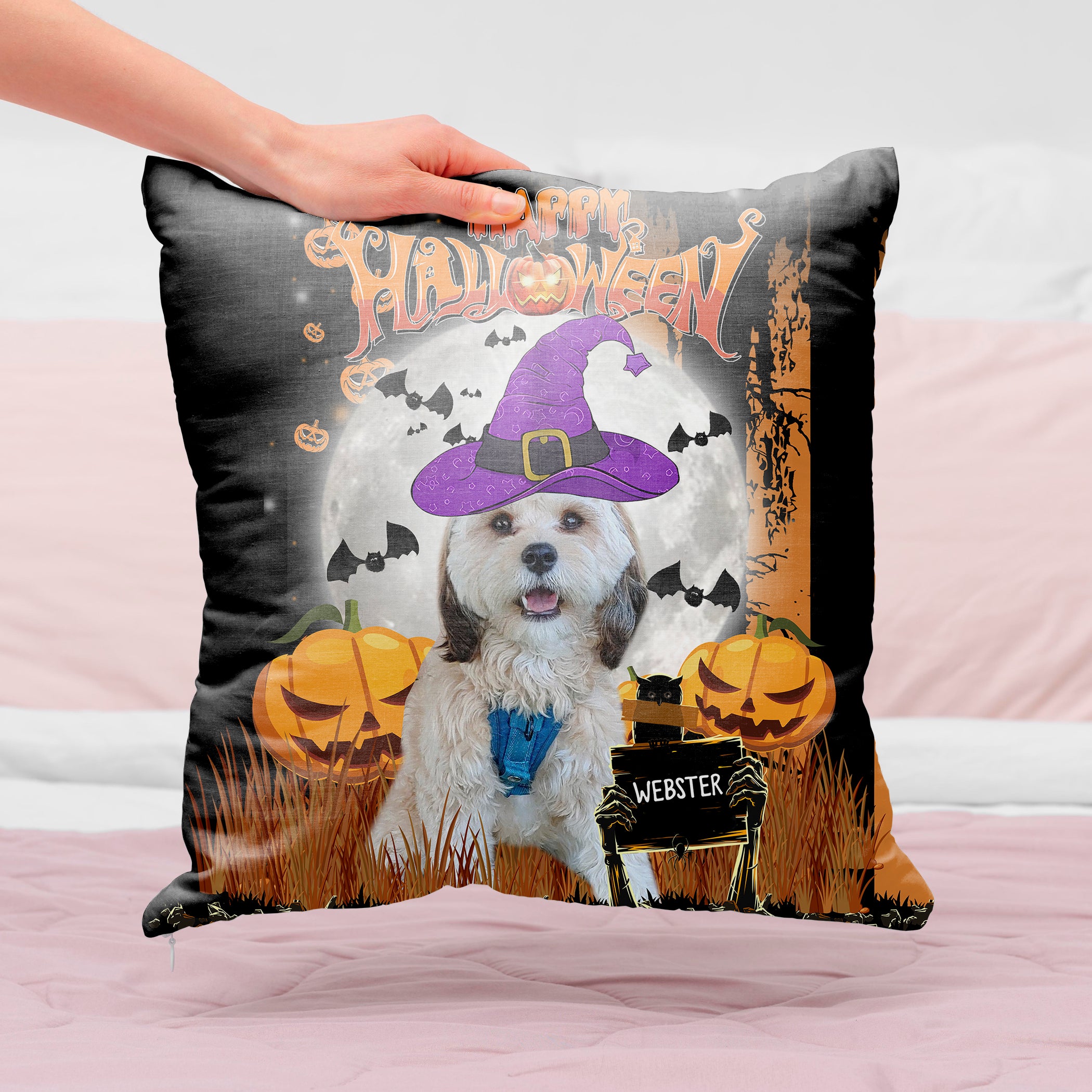 Custom Dog Cat Halloween Pillow| TRUMP Style Pillow -Made Halloween Great Again Pillow, Decorative Pillow Case, Halloween Pillow Cover