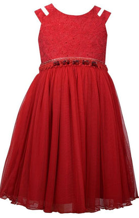 Bonnie Jeans Little Girls Sequined Shining Crystal Waist Dress