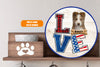 Personalized Pet Photo Door Hanger, "Love" 4th Of July Custom Dog Cat Round Wooden Sign, Pet 4th Of July Gifts