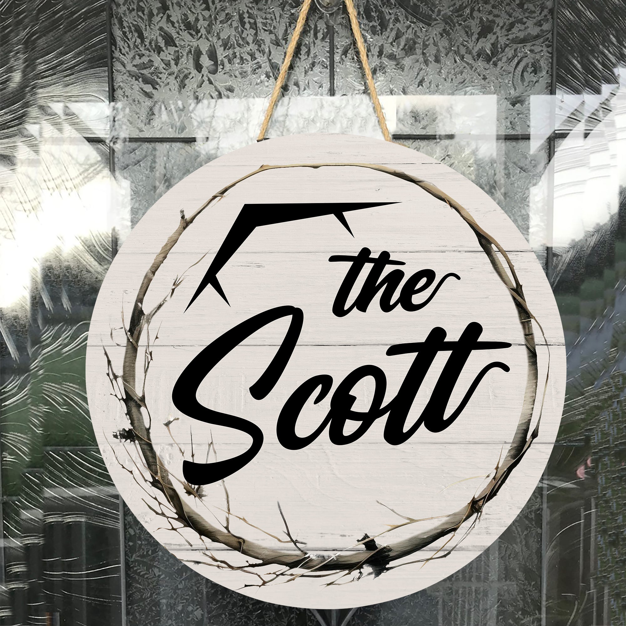 Personalized Door Hanger, The Family's Name Welcome Round Sign, Custom Family Name Sign, Door Sign