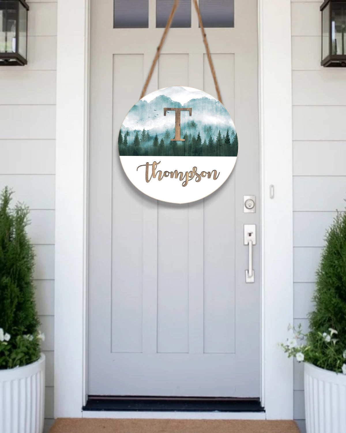 Personalized Family Name And Initial Door Hanger, Initial Door Sign, Custom Last Name Sign, Housewarming Gifts
