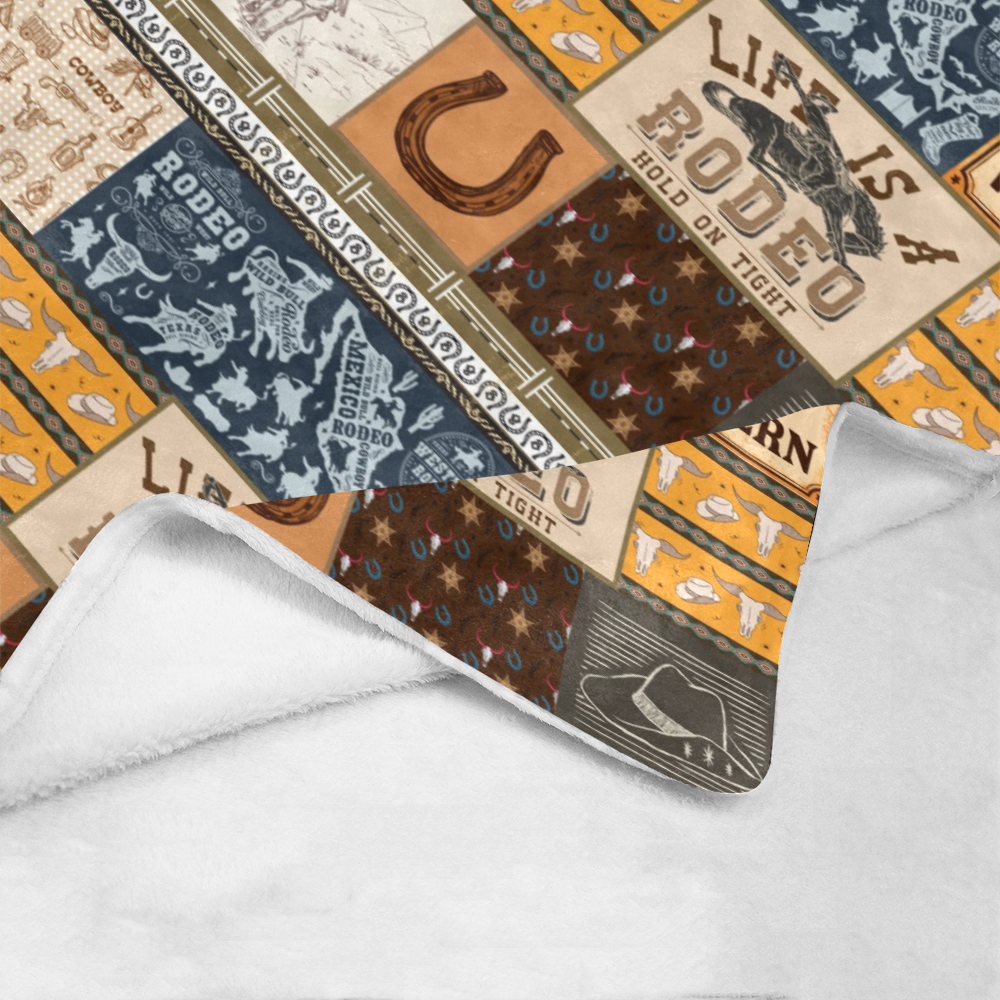 Personalized Cowboy Blanket, Western Life Is A Rodeo Custom Name Blanket, Blanket for Cowboy, Birthday Blanket, Christmas Gifts for Boy