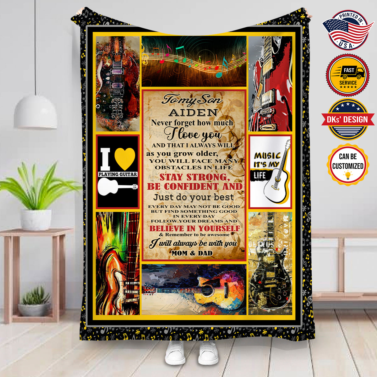 Personalized Son Blanket, To My Son Never Forget How Much I Love You Custom Name Blanket, Birthday Blanket, Message Blanket, Baby Shower Gift