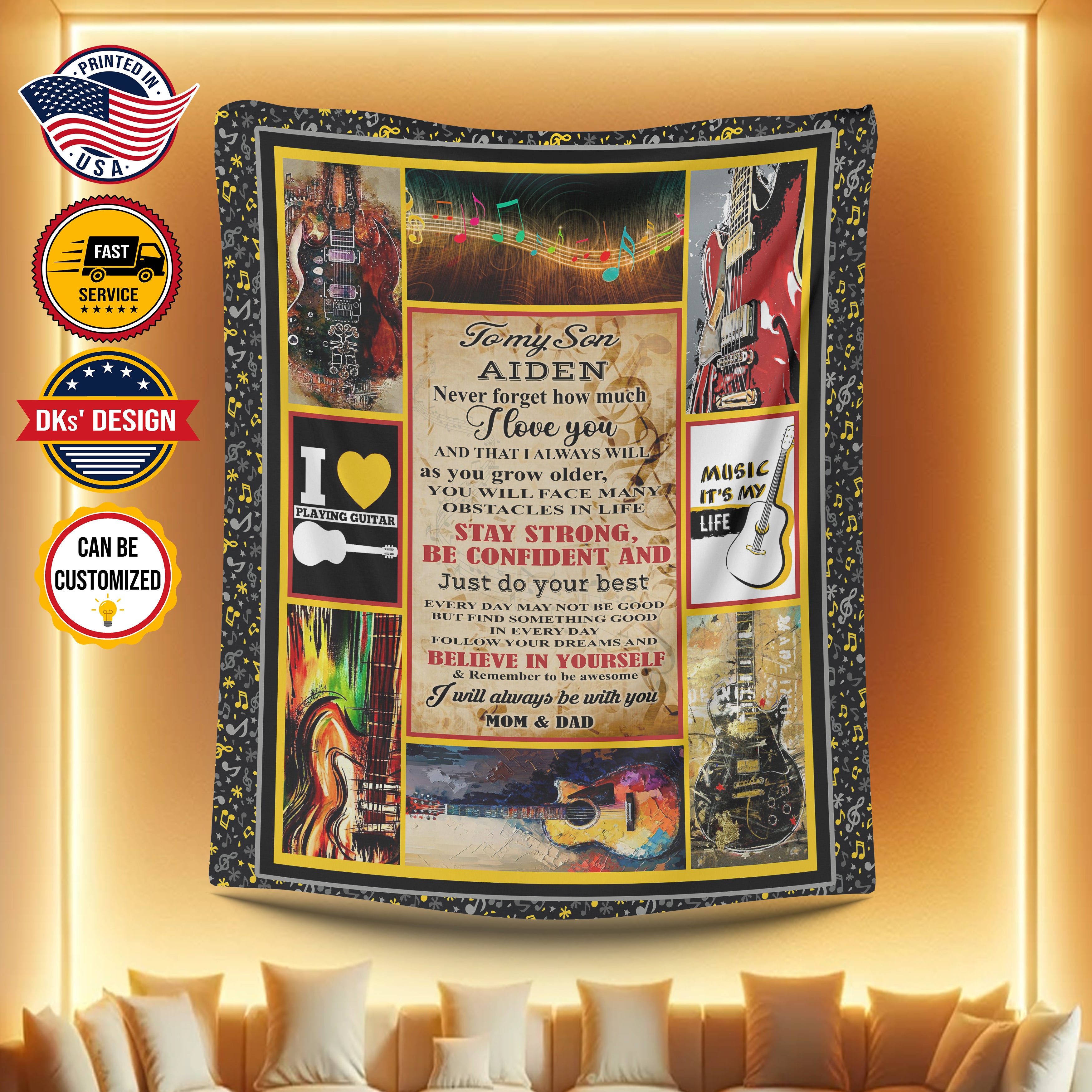 Personalized Son Blanket, To My Son Never Forget How Much I Love You Custom Name Blanket, Birthday Blanket, Message Blanket, Baby Shower Gift