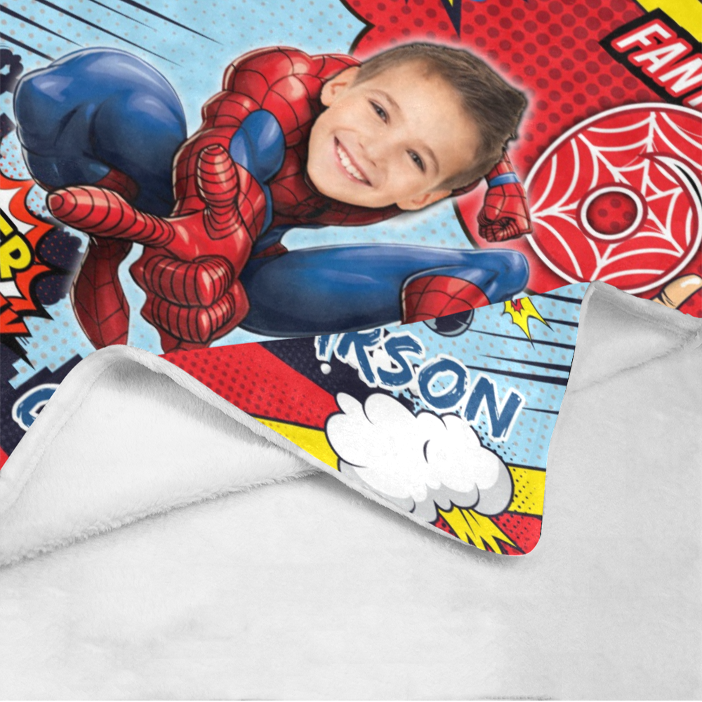 Personalized Spider Birthday Custom Name, Age and Image Blanket, Son Blanket, Birthday Blanket, Message Blanket, Gift For Son